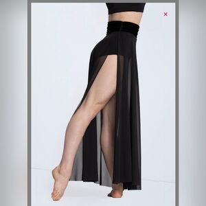 Weissman Velvet Waist Mesh Maxi Skirt Small Adult Color Black Briefs included